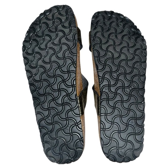 Birkenstocks Birkis Bronze Gold Metallic Scales Snakeskin Print Sandals 41 - Picture 3 of 4